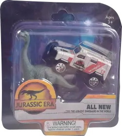 Carrinho e Dinossauros Jurasic Era Miniaturas Carro e o Dino