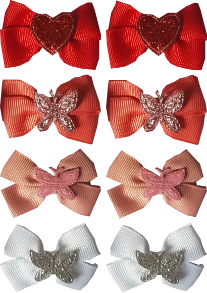Conjunto de Laços de Borboleta e Coração